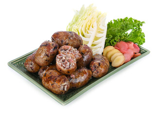 Northeastern Sausage, Rice berry isolated on white background