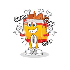 fried chicken applause illustration. character vector