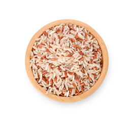 brown rice isolated on white background