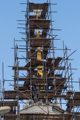 scaffolding on historic structures