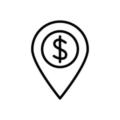 ATM bank location icon vector graphic illustration