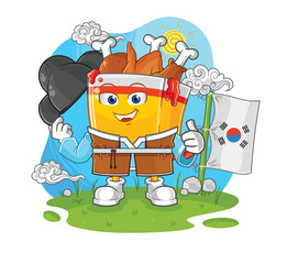 fried chicken korean culture vector. cartoon character