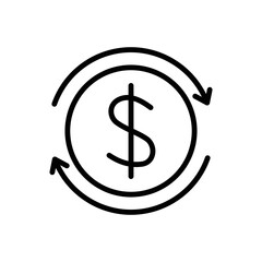 Currency exchange icon vector graphic illustration