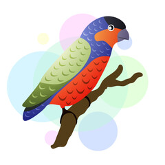 Parrot in flat design vector illustration. EPS10.