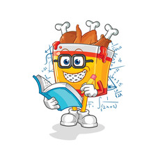 fried chicken geek cartoon. cartoon mascot vector