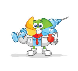 paper windmill criminal in jail. cartoon character