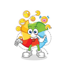 paper windmill crying illustration. character vector