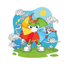 Fototapeta premium paper windmill weight training illustration. character vector