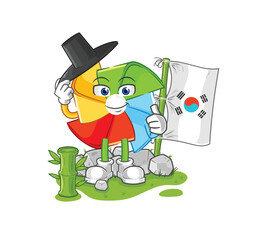 paper windmill japanese vector. cartoon character