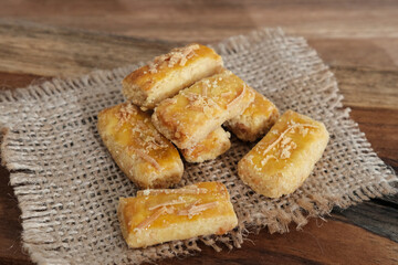 Crunchy kaastengels cookies. Dutch influenced Indonesian cookies, typically served during hari raya Eid Fitri. 
