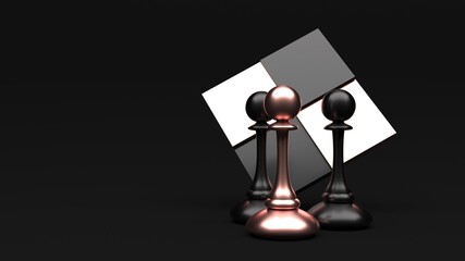 Chess pawns abstract concept background