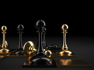 Obraz na płótnie Canvas Chess pawns abstract concept background