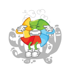 paper windmill arguing each other cartoon vector