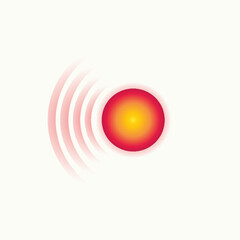 Pain red circle vector symbol isolated on transparent background for headache, muscular and stomach ache designation. Pain concentration medical sign painkiller drugs, infographic. 10 eps