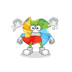 paper windmill yawn character. cartoon mascot vector