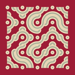 Color truchet tiling connections illustration