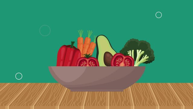 vegetables food healthy animation icon