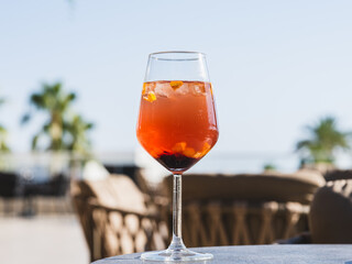 colorful cocktail on the table of a restaurant