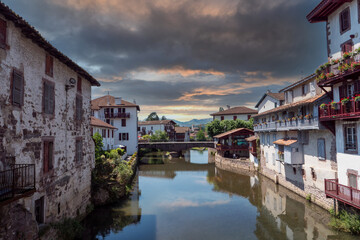 Fototapeta na wymiar Pretty village of Saint Jean Pied de Port, Pyrenes mountains, France