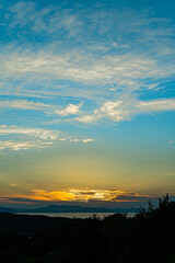 加太休暇村から見る淡路島に沈む夕日	