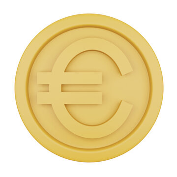 Euro coin 3d rendering isometric icon.
