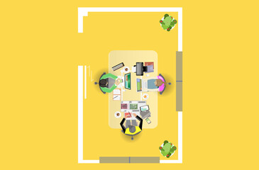 plan office work working.illustration business  modern design idea  concept. network,success,think,analyze,communicate, futuristic idea innovation technology.