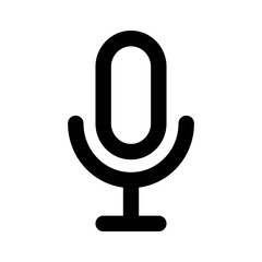 Microphone Icon with Outline Style