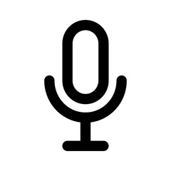 Microphone Icon with Outline Style