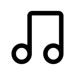 Two Beamed Musical Note Outline Style