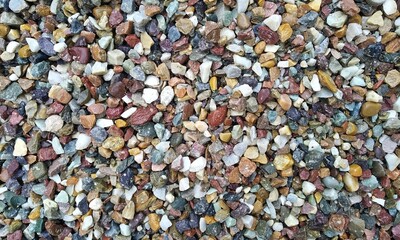 Abstract background with lot of various shape peeble stones. 