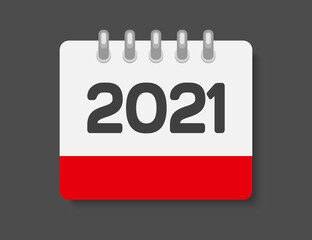 Vector icon calendar year 2021, icon of the year
