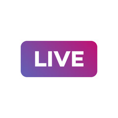 Live video streaming icon modern gradient style isolated on white background. Symbol for social media. LIVE button for logo, sign, ui, app development, TV broadcasting. Vector 10 eps