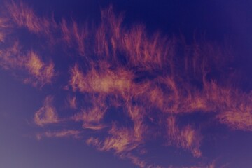 Mystical sky and pink clouds