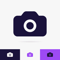 Camera vector icon set flat style isolated on background for website, photography logo, mobile app design, ui. Pohotocamera symbol eps 10