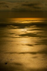 Golden sea and the sunset