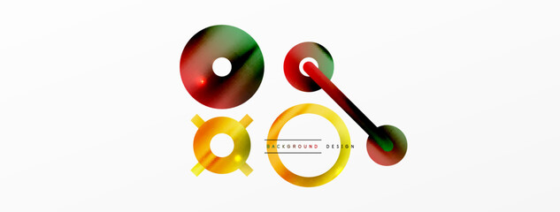 Minimal geometric abstract background. Circle, line and round shapes design. Trendy techno business template for wallpaper, banner, background or landing