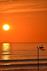 Landscape with a beautiful sunset at Blouberg beach in Cape Town South Africa