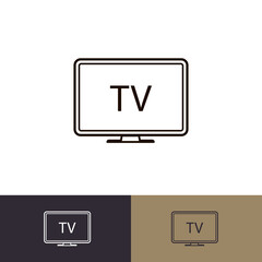 TV icon set flat style isolated on background. Television symbol for web site, logo, app, ui development. Vector 10 eps