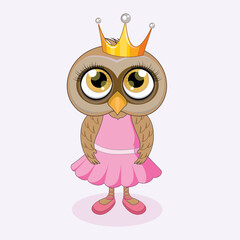 Owl girl cartoon character vector art