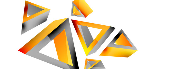 3d triangle abstract background. Basic shape technology or business concept composition. Trendy techno business template for wallpaper, banner, background or landing
