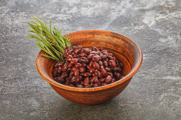 Vegan cuisine - black kidney in the bowl
