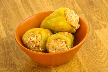 Bell Bulgarian pepper stuffed meat