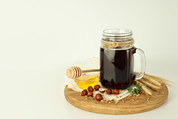 Concept of refreshing drink for summer - kvass