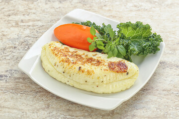 Roasted traditional cheese haloumi