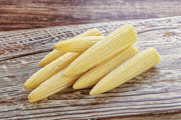 Raw natural organic baby corn