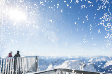 Mountain view from Zugspitze, Bavaria, Germany, wintertime