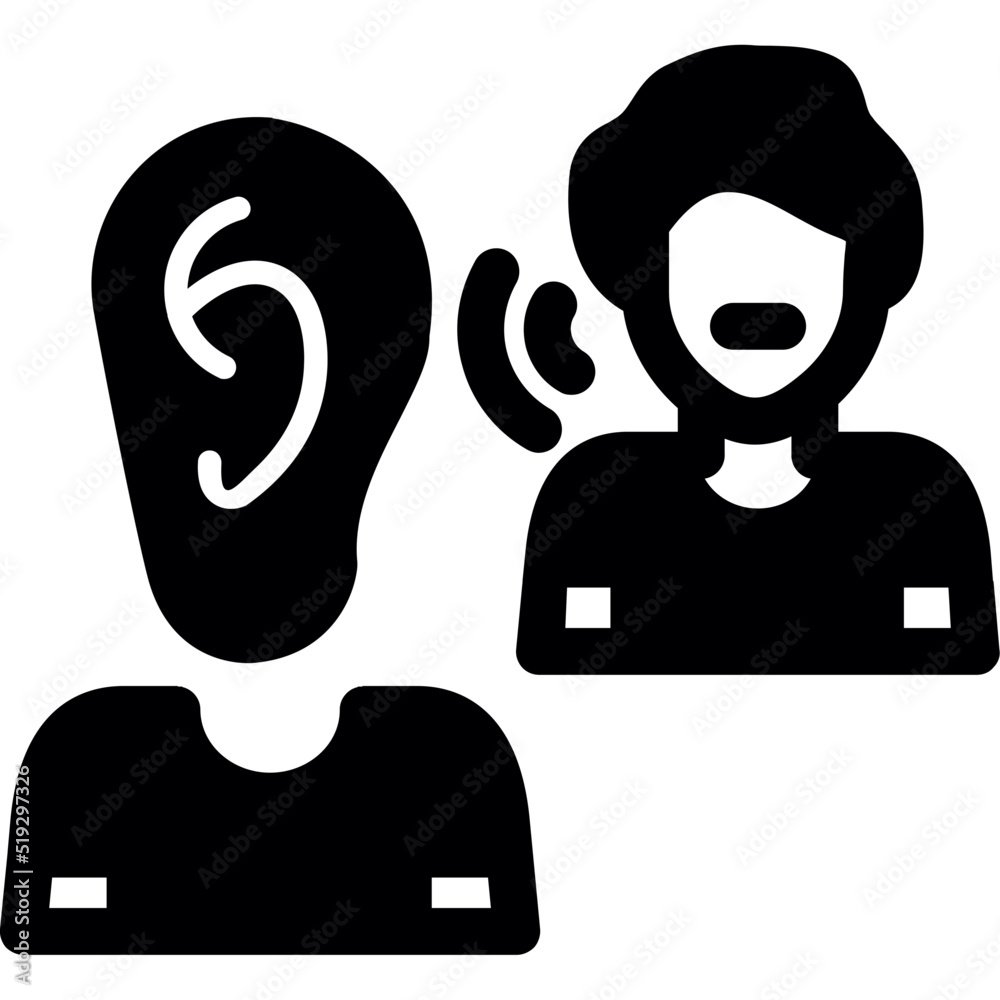 Wall mural listening icon