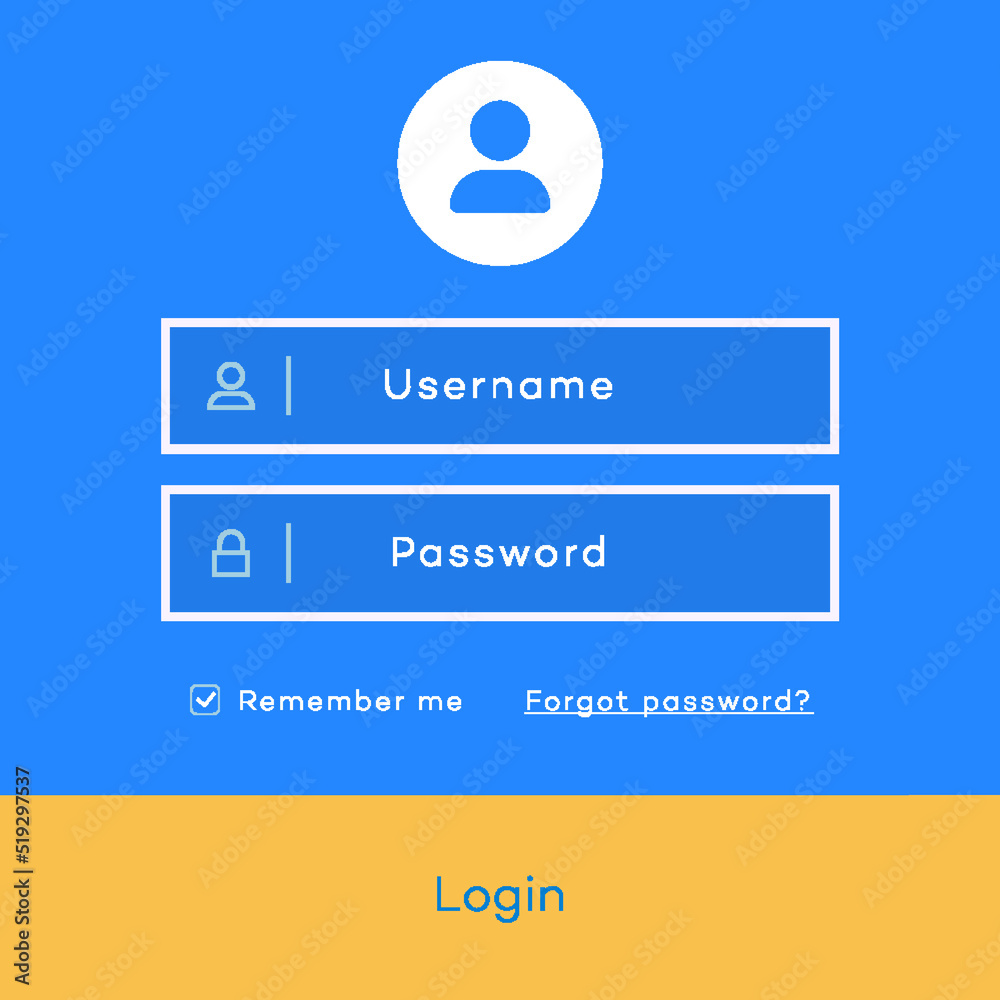 Canvas Prints vector login form page template flat style for app development, online registration, smartphone mock