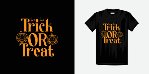Trcik or treat halloween lettering typography t shirt