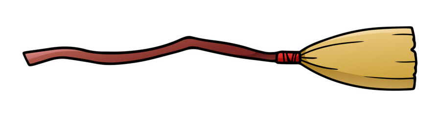 Broom cartoon illustration isolated on white background